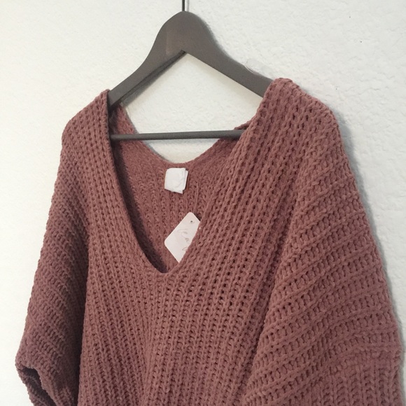 Oversized Chenille off the shoulder sweater - Picture 2 of 7